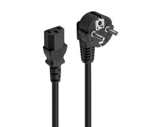 Ewent Cordon d’Alimentation Schuko vers IEC C13, 1,5 m, H05VV-F 3G 0,75 mm², Câble Secteur Noir pour Ordinateur, Écran, Imprimante et Appareils avec Entrée C14