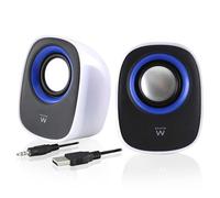 Haut-parleurs Ewent EW3513 pour utilisation mobile - 2 haut-parleurs filaires de 2.5 Watt - Noir