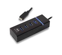 Ewent EW1137 hub & concentrateur USB 3.0 (3.1 Gen 1) Type-C 5000 Mbit/s Noir - Hubs & concentrateurs (USB 3.0 (3.1 Gen 1) Type-C, USB 3.1 (3.1 Gen 1) Type-A, 5000 Mbit/s, Noir, Statut, 0,3 m)