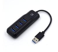Ewent EW1138 hub & concentrateur USB 3.2 Gen 1 (3.1 Gen 1) Type-A 5000 Mbit/s Noir