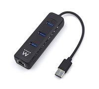 Ewent Hub 3 ports USB 3.1 Gen1 avec port réseau Gigabit
