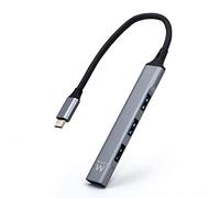 Ewent Hub USB‑C EW1145 – 4 ports (3× USB‑A 2.0, 1× USB‑A 3.2) ultra fin Aluminium