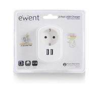 Ewent EW1211 Chargeur pour appareils mobiles Smartphone, tablette Blanc AC Intérieur