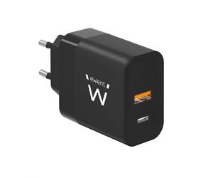 Ewent EW1327 chargeur d'appareils mobiles Universel Noir Secteur Charge rapide Intérieure