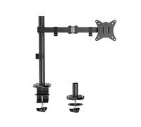 Ewent Support écran EW1510 13–27 pouces, réglable en hauteur, inclinable, VESA 75/100, pince – Noir