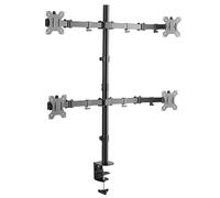 Ewent EW1514 Support écran de 13 à 27 Pouces,Support pour 4 Moniteur,Support de téléviseur/Moniteur,Bras Ecran PC Réglable en Hauteur,Inclinable,Rotatif et Pivotantm,avec Pince,VESA 75X75 et 100X100