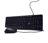 Ewent Ensemble clavier et souris EW3006 USB QWERTY Espagnol Noir