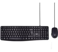 Ewent EW3007, Taille complète (100%), USB, Membrane Key Switch, QWERTY, Noir, Souris incluse