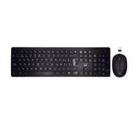 Ewent EW3256 Pack Clavier et Souris sans Fil 2,4 GHz, QWERTY Espagnol Chiclet, Clavier sans Fil Souris Silencieux Portable, Longue durée de Vie de la Batterie, Noir