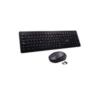 Ewent EW3256 Pack Clavier et Souris sans Fil 2,4 GHz, QWERTY Espagnol Chiclet, Clavier sans Fil Souris Silencieux Portable, Longue durée de Vie de la Batterie, Noir
