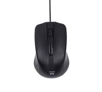 Ewent EW3300 - Souris Optique Filaire USB 3 Boutons, 1000 DPI, Design Ergonomique, Ambidextre, PC/Mac/Laptop/Chromebook - Noir