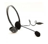 Ewent EW3563 Casque Professionnel léger avec Microphone pour PC,contrôle du Volume,Double Prise Jack 3,5 mm (1xAudio-1xMic),câble de 2,1 m, pour PC, Ordinateur Portable, Macbook, Bureau, Skype - Noir