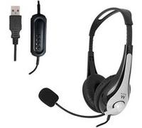 Ewent EW3565 écouteur/casque Avec fil Arceau Appels/Musique USB Type-A Noir, Blanc
