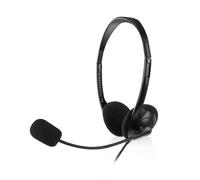Ewent EW3567 écouteur/casque Avec fil Arceau Appels/Musique Noir