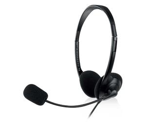 Ewent EW3568 Casque Professionnel USB léger avec Microphone pour PC,contrôle du Volume et Interrupteur de sourdine pour Le Microphone,câble de 2,1 m,Plug&Play pour PC,Laptop,Macbook,Skype - Noir