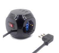 Ewent EW3860 Multiprise 3 Positions avec 2 Chargeurs USB et 1 Chargeur USB C avec Prise Italienne 16A Blanc