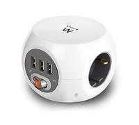 Ewent Bloc d'alimentation EW3939 coupe-circuit CA 250 V 4000 W 3x USB Type-A 1,5 m Blanc