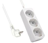 Ewent EW3958 Power Strip 3 Schuko Power Strip 45 °, 3680 W, 250 V, Blanc [Classe d'efficacité énergétique A]