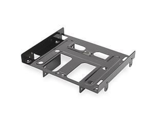 Ewent EW7002 Support Adaptateur pour 4 SSD/HDD 2.5" ou 1 HDD 3.5" + 2 SSD 2.5" sur Boîtier Slot PC 5.25, Vis Incluses, Noir