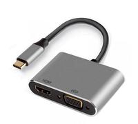 EWENT EW9700 Adap. Usb-c doble pant. hdmi y vga