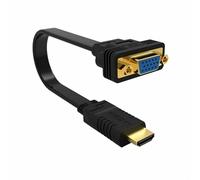 Ewent EW9869 Adaptateur de câble vidéo 0,15 m HDMI type A (standard) VGA (D-Sub) Noir