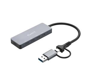 Ewent Hub USB-C 3.2 Gen2 4 en 1 10Gbps, Adaptateur Multiport avec 4 Ports USB-C, Entrée Alimentation USB-C 5V, Compatible Laptop Tablette MacBook et Smartphone, Windows, Mac et Linux