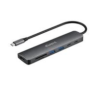 Ewent Hub USB-C 7 en 1 avec HDMI 4K 60Hz, USB 3.2 Gen1, Charge Rapide PD 100W, 2 USB-A, USB-C Données, Lecteur SD/TF, Station d’Accueil Multiport pour Laptop, MacBook, Tablette et Smartphone