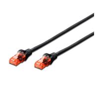 Câble Patch Ethernet Cat 6 U/UTP, Transmission jusqu'à 1Gigabit, AWG 26/7, 2 connecteurs RJ45. Idéal pour la Transmission par Fibre Optique avec des Liaisons Gigabit/LAN, 3m, Noir