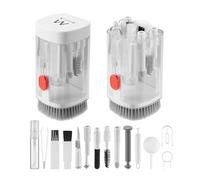 Ewent Kit de Nettoyage Clavier, Multifonction 21 en 1, Accessoires de Nettoyage pour Casques/Écouteurs, Claviers, Moniteurs PC, Smartphones, Tablettes, Appareils Photo et Écrans, Tout-en-Un-Blanc