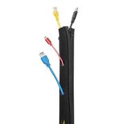 Ewent Manchon de câble électrique 1m-Φ100mm Ajustable avec Boucle et Fermeture éclair,Gaine Câble néoprène,pour Le Bureau,Maison,Voiture,Protection en Pet, Gestion des câbles d'ordinateur - Noir