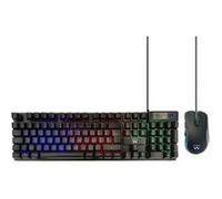 Ewent PL3201 - Ensemble clavier et souris - full size - rétro-éclairé - USB - QWERTY - Espagnol - Pour la vente au détail G
