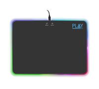 Ewent PL3341 Tapis de Souris Noir - Tapis de Souris (Noir, Uniforme, Acrylique, Caoutchouc, Alimenté par Port USB, Base antidérapante, Tapis de Souris de Jeu)