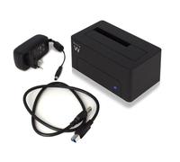 Ewent EW7012 - Station d'accueil HDD - baies : 1 - 2,5 po./3,5 po. partagé - 1 Canal - SATA 6Gb/s - USB 2.0, USB 3.0, USB 3.1 (Gen 1) - noir