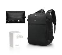 Ewent Sac à Dos de Voyage 24 L pour Ordinateur 16,1 Pouces, Sac sous Vide 20 L et Pompe Inclus, Oxford 1680D Imperméable, Compartiment Chaussures, Ports USB-C et USB-A, Noir