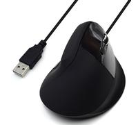 Ewent Souris Ergonomique Verticale USB-A Optique, Récepteur Ultra-Compact,Plug&Play,600/800/1200/1800 DPI ajustables,6 Contrôles,pour Droitier, PC,Ordinateur,Portable,Mac, Câble de 1,25 m de long,Noir