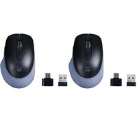 Ewent Souris sans Fil 2,4 GHz avec Touches silencieuses et Adaptateur USB-C - EW3204 (Lot de 2)