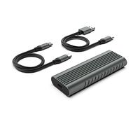 Ewent SSD M.2 Case NVMe/PCIe USB C et A 3.2 Gen2 jusqu'à 10Gbps, Boîtier Externe pour Disque Dur 80mm 2TB M/MB-Key, SSD 2230/2242/2260/2280, SATA M.2 avec UASP, Aluminium, Noir