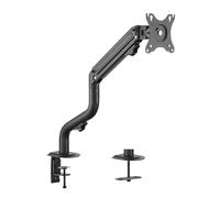 Ewent Support Écran PC 1 Écran pour 17-32 Pouces,Réglable en Hauteur Bras Double avec Incline,Pivote et Tourne,VESA 75-100mm,Bras avec mécanisme à ressort,Montage avec collier ou œillet,Capacité 2-8kg