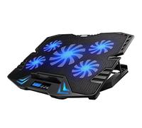 Ewent Support Refroidisseur pour Ordinateur Portable 15,6 à 17 Pouces, Base Ventilée avec 5 Ventilateurs Silencieux et Interrupteur Marche/Arrêt, Support Ergonomique, Bureau et Télétravail