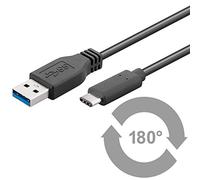 Ewent synchronisation câble Super Speed USB 3.0 Type A mâle à mâle B/C 3.1 réversible Vitesses de Transfert de données allant jusqu'à 5 Gbit/s, 0.5 m