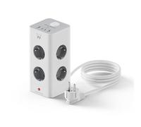 EW3864 Bloc de Prises 8 Prises et USB-A/USB-C 2m Blanc
