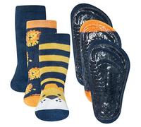 EWERS 3er-Pack Löwe Stoppersocken Softstep Chaussettes stoppeurs, Blanc/Jaune, 31-36 Mixte