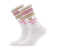 EWERS Chaussettes 'Birthday Girl' or / rosé / blanc, Taille 27-30