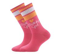 EWERS Chaussettes 'Birthday Girl' orange foncé / rose foncé / blanc, Taille 27-30