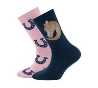 EWERS Chaussettes bleu marine / orange / rose ancienne, Taille 23-26