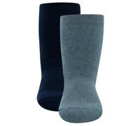 EWERS 2er Pack Uni Stoppersocken Softstep Chaussettes avec Stopper, Bleu, 43-45 Mixte