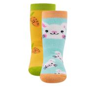 EWERS Chaussettes bleu pastel / jaune foncé / vert clair / noir, Taille 27-28