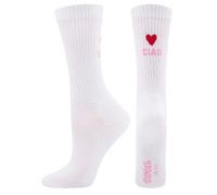 EWERS Chaussettes 'Ciao Amore' fuchsia / blanc, Taille 42-44