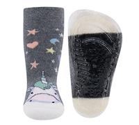 Ewers chaussettes de protection licorne, chaussettes antidérapantes avec semelle en caoutchouc, pour filles, MADE IN GERMANY, 1 paire de chaussettes antidérapantes pour enfants, gris, taille 18-19