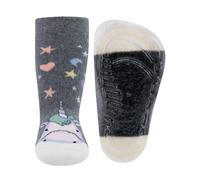 EWERS Chaussettes 'Einhorn' anthracite / gris clair / violet pastel / rose pastel, Taille 18-19